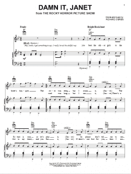 page one of Damn It, Janet (Piano, Vocal & Guitar Chords (Right-Hand Melody))