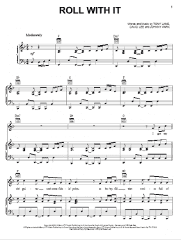 page one of Roll With It (Piano, Vocal & Guitar Chords (Right-Hand Melody))