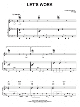 page one of Let's Work (Piano, Vocal & Guitar Chords (Right-Hand Melody))