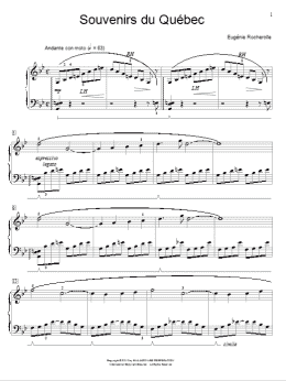 page one of Souvenirs du Quebec (Educational Piano)