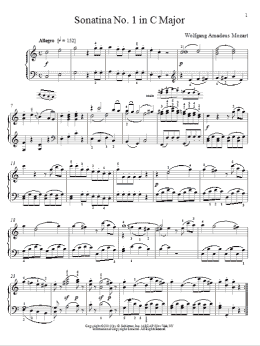 page one of Sonatina No. 1 In C Major (Piano Solo)