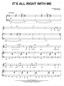 page one of It's All Right With Me (Piano & Vocal)