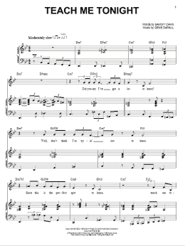 page one of Teach Me Tonight (Piano & Vocal)