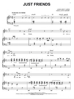 page one of Just Friends (Piano & Vocal)