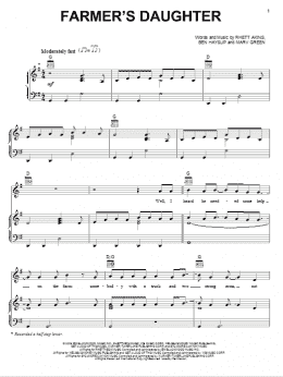page one of Farmer's Daughter (Piano, Vocal & Guitar Chords (Right-Hand Melody))