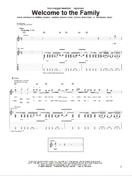 page one of Welcome To The Family (Guitar Tab)