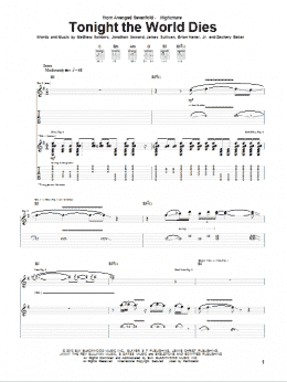 page one of Tonight The World Dies (Guitar Tab)