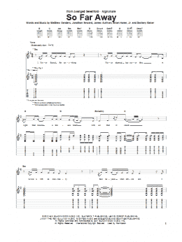 page one of So Far Away (Guitar Tab)