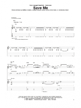page one of Save Me (Guitar Tab)