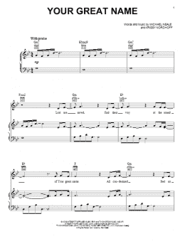 page one of Your Great Name (Piano, Vocal & Guitar Chords (Right-Hand Melody))
