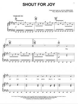 page one of Shout For Joy (Piano, Vocal & Guitar Chords (Right-Hand Melody))