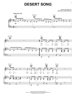 page one of Desert Song (Piano, Vocal & Guitar Chords (Right-Hand Melody))