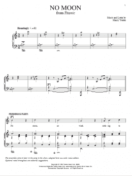 page one of No Moon (Piano & Vocal)
