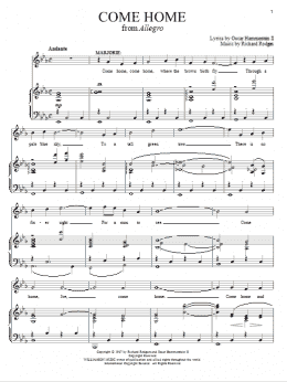 page one of Come Home (Piano & Vocal)