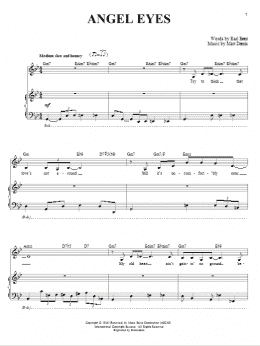 page one of Angel Eyes (Piano & Vocal)