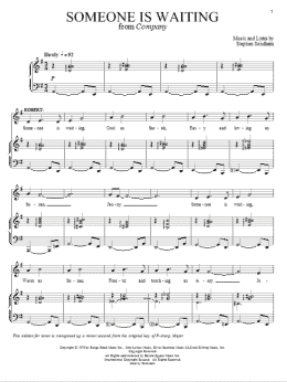page one of Someone Is Waiting (Piano & Vocal)