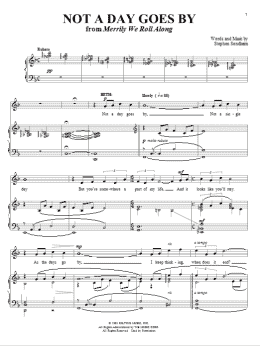 page one of Not A Day Goes By (Piano & Vocal)