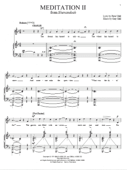page one of Meditation II (Piano & Vocal)