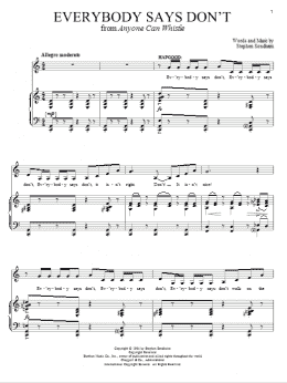 page one of Everybody Says Don't (Piano & Vocal)
