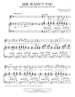 page one of She Wasn't You (Piano & Vocal)