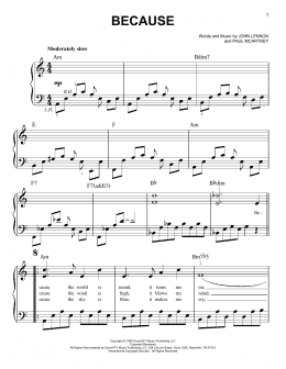 page one of Because (Easy Piano)