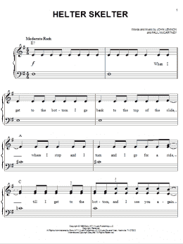 page one of Helter Skelter (Easy Piano)