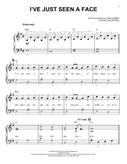 page one of I've Just Seen A Face (Easy Piano)