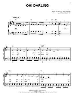 page one of Oh! Darling (Easy Piano)