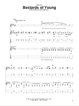 page one of Bastards Of Young (Guitar Tab)