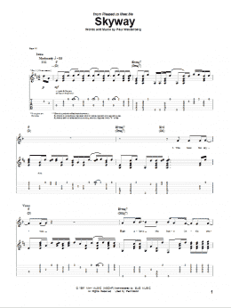 page one of Skyway (Guitar Tab)