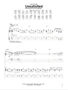 page one of Unsatisfied (Guitar Tab)