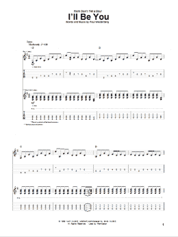 page one of I'll Be You (Guitar Tab)