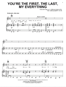 page one of You're The First, The Last, My Everything (Piano, Vocal & Guitar Chords (Right-Hand Melody))