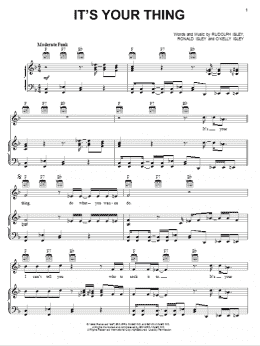 page one of It's Your Thing (Piano, Vocal & Guitar Chords (Right-Hand Melody))