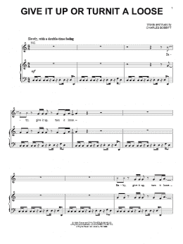 page one of Give It Up Or Turnit A Loose (Piano, Vocal & Guitar Chords (Right-Hand Melody))