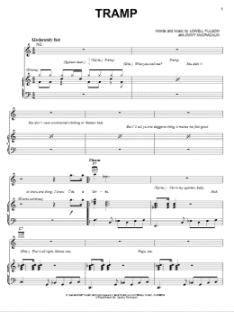 page one of Tramp (Piano, Vocal & Guitar Chords (Right-Hand Melody))