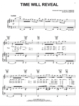 page one of Time Will Reveal (Piano, Vocal & Guitar Chords (Right-Hand Melody))