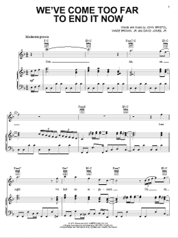 page one of We've Come Too Far To End It Now (Piano, Vocal & Guitar Chords (Right-Hand Melody))
