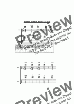 page one of Barre Chords/Cheater Chords