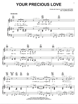 page one of Your Precious Love (Piano, Vocal & Guitar Chords (Right-Hand Melody))