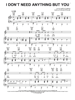 page one of I Don't Need Anything But You (Piano, Vocal & Guitar Chords (Right-Hand Melody))