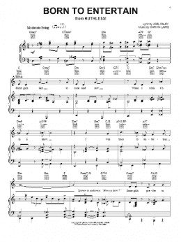 page one of Born To Entertain (Piano, Vocal & Guitar Chords (Right-Hand Melody))