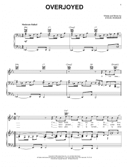 page one of Overjoyed (Piano, Vocal & Guitar Chords (Right-Hand Melody))
