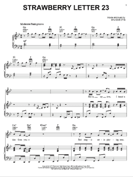 page one of Strawberry Letter 23 (Piano, Vocal & Guitar Chords (Right-Hand Melody))