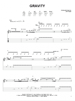 page one of Gravity (Easy Guitar)