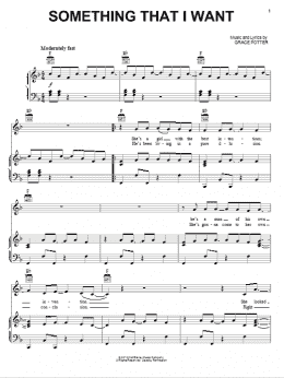page one of Something That I Want (from Disney's Tangled) (Piano, Vocal & Guitar Chords (Right-Hand Melody))