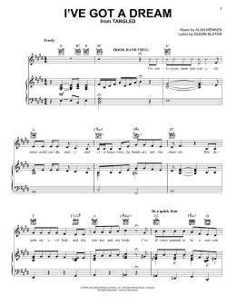 page one of I've Got A Dream (from Tangled) (Piano, Vocal & Guitar Chords (Right-Hand Melody))