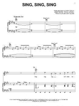 page one of Sing, Sing, Sing (Piano, Vocal & Guitar Chords (Right-Hand Melody))