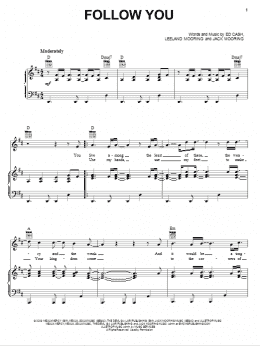 page one of Follow You (Piano, Vocal & Guitar Chords (Right-Hand Melody))