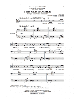 page one of This Old Hammer (3-Part Mixed Choir)
